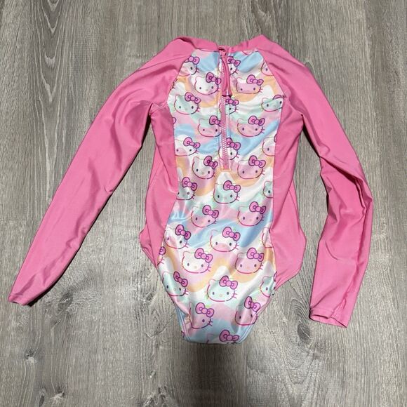 Hello Kitty Girls Long Sleeve Swimsuit Size S Excellent Condition - Picture 2 of 4